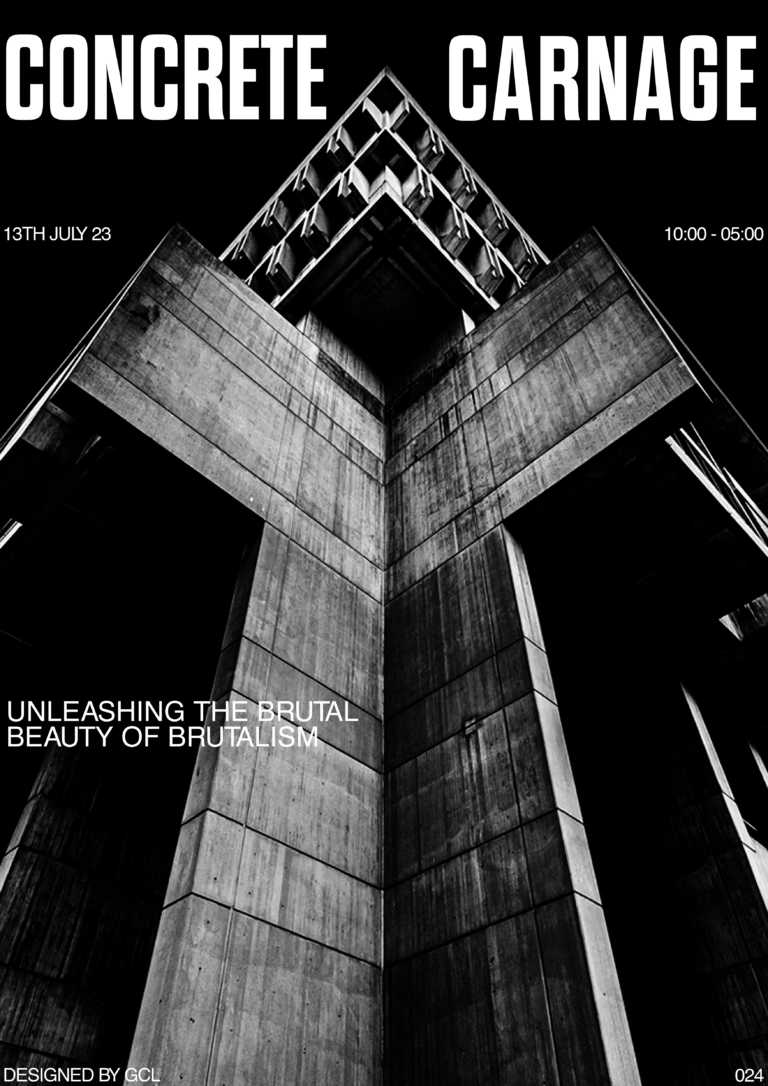 brutalist poster design for brand & events